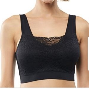 MilanaBra Black Lace Wireless Bra Bralette Large